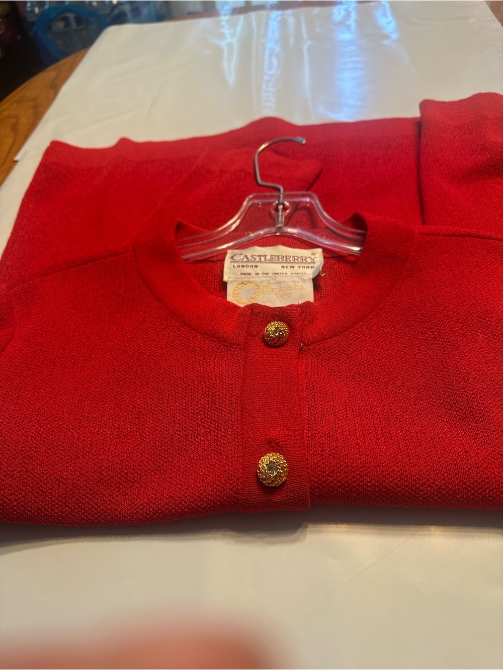 Castlebury Women's Red Button-Front Cardigan